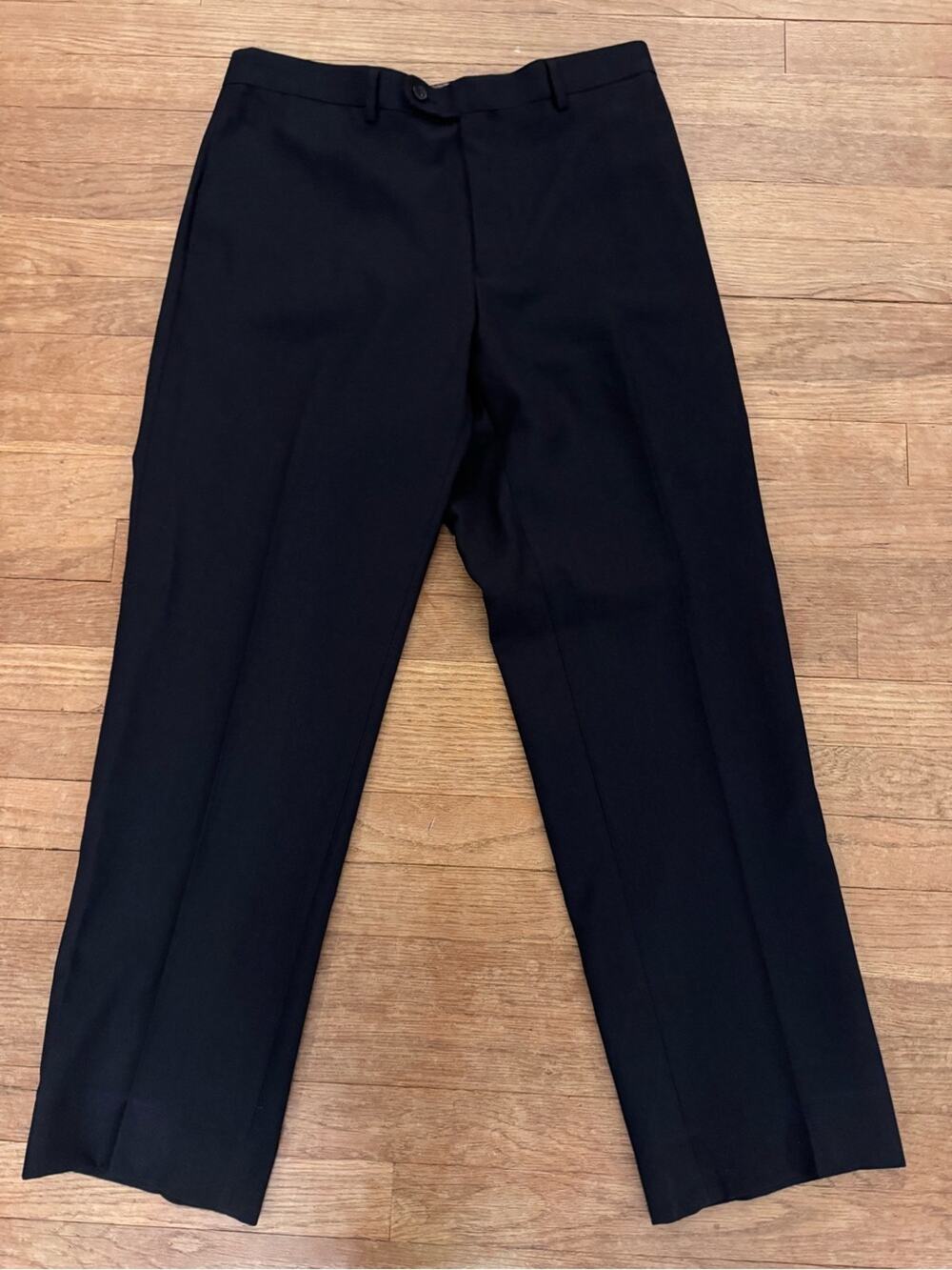 Angelo Rossi Men's Black Pleated Dress Pants - Size 34 (Measures 32x30) b18